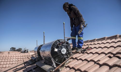 solar geyser instalations on RDp houses - Photo DelwynVerasamy
